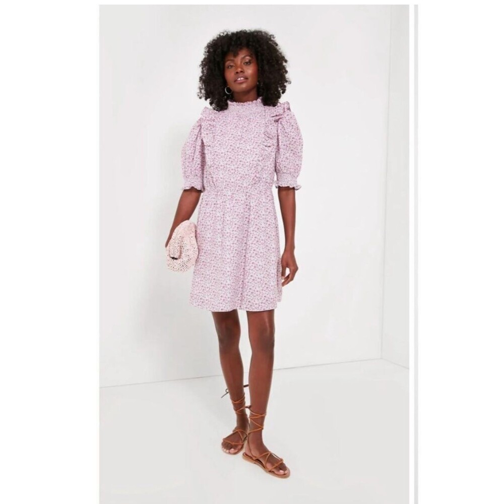 HYACINTH HOUSE Purple Floral Periwinkle Mini Dress Medium